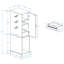 Armoire de rangement blanche antique avec tablettes et tiroirs