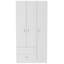 Armoire trois portes, deux tiroirs, tringle