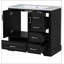 Ensemble de meuble-lavabo traditionnel 36 po avec lavabo en résine, armoire de salle de bain noire avec deux portes et quatre tiroirs