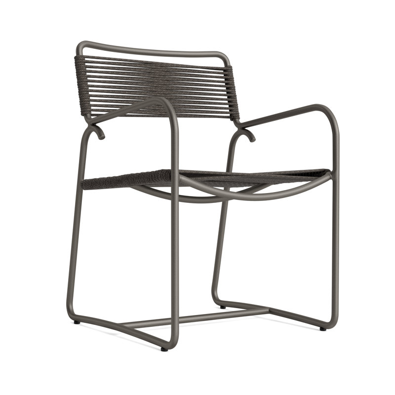 Walter Lamb Outdoor Lounge Chair, Mica/Coal