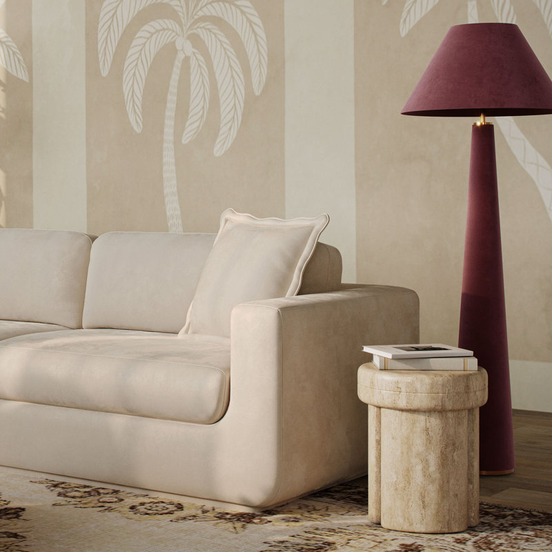 Graham Velvet Floor Lamp, Burgundy, Burgundy