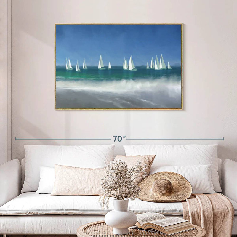 Port de plaisance, Cadre flottant en bois naturel, 43 po x 29 po