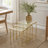 Metal Side End Accent Table with Clear Glass Top