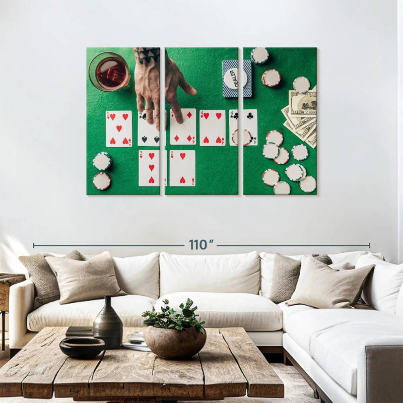 Senne Casino Playing Cards, 48" H x 74" W