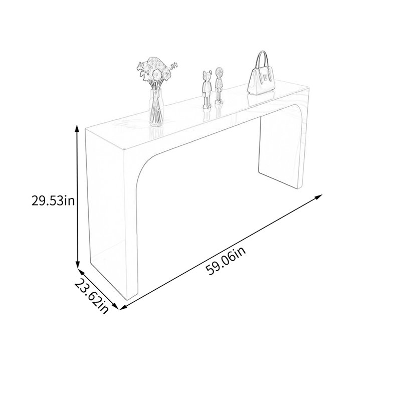 Table de présentation Yellow Arch, H 29,53 po x l 59,06 po x P 23,62 po