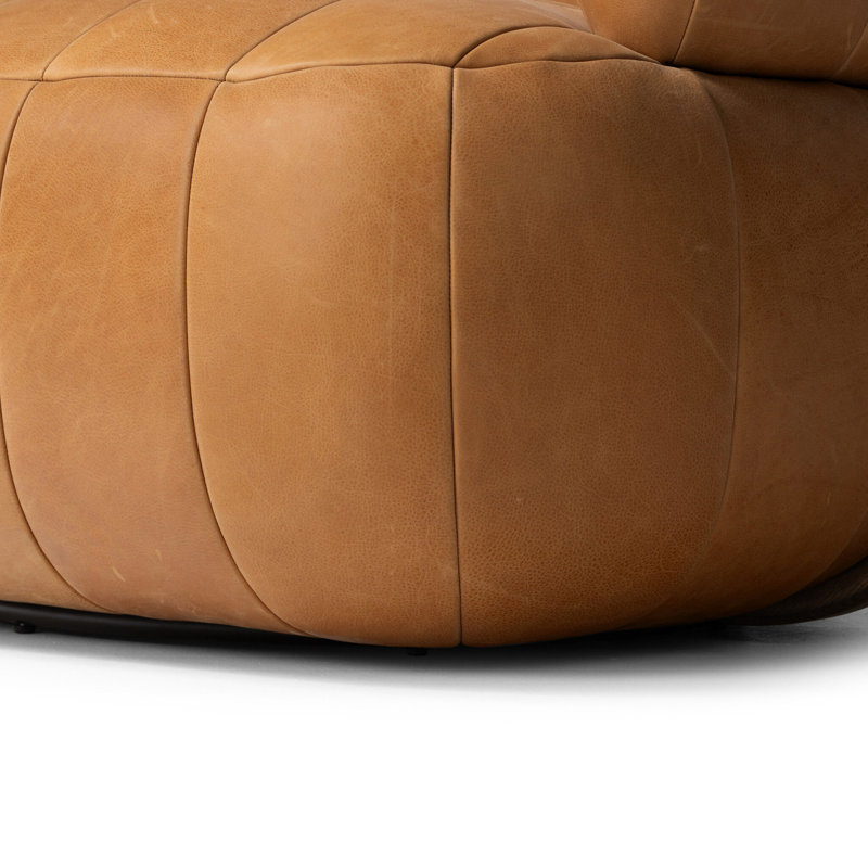 Doss Swivel Barrel Chair, Palermo Cognac Top Grain Leather