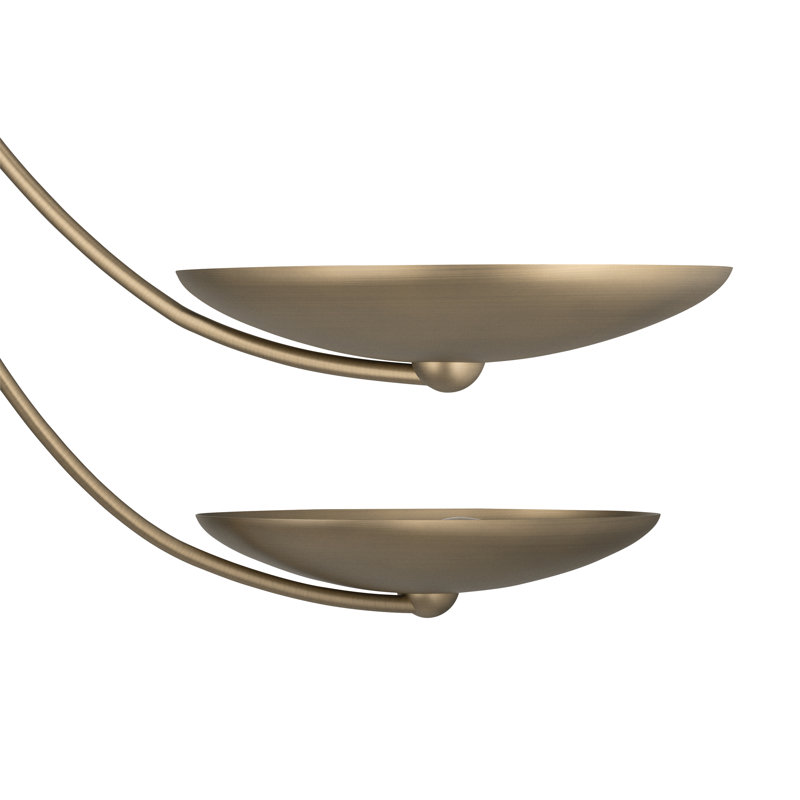 Lustre à 6 lumières XL en bronze champagne Palmela 45,75 pouces, Champagne Bronze, Quatre lumières