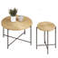 2 tables basses et de bout avec housse imperméable. Aspect cylindrique vieilli. Pieds en métal noir. Tailles optimales pour les intérieurs. Différentes options de couleurs. Élégant. Rustic Flavour Droite