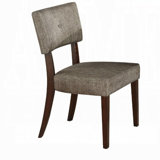 Ensemble de 2 chaises d'appoint en tissu gris Drake et finition espresso