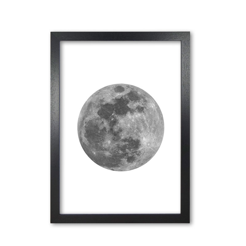 Moon - Print, Black Grain Frame, 42 cm H x 30 cm W x 5 cm D