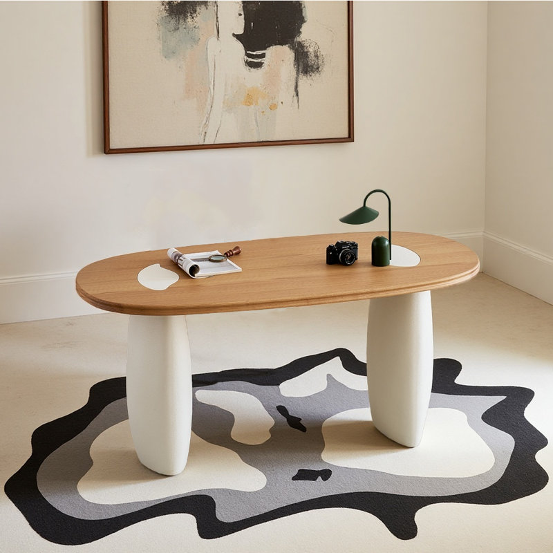 Bureau clair de style français, H 29,53 po x l 62,99 po x P 29,53 po