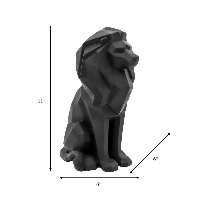 Juzefa Geometric Polyresin Lion Figurine - Modern Decorative Sculpture with Sleek Contemporary Design, Stylish Accent Statue for Display