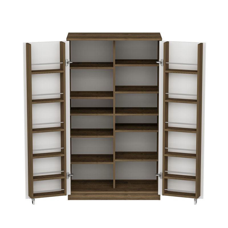 Armoire polyvalente, Blanc / Brun foncé