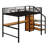 Lofted Bed Frame With Storage Wardrobe, Shelves And Charging Station-118155260