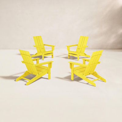 POLYWOOD® x 4-Person Folding Adirondack Outdoor Seating Group