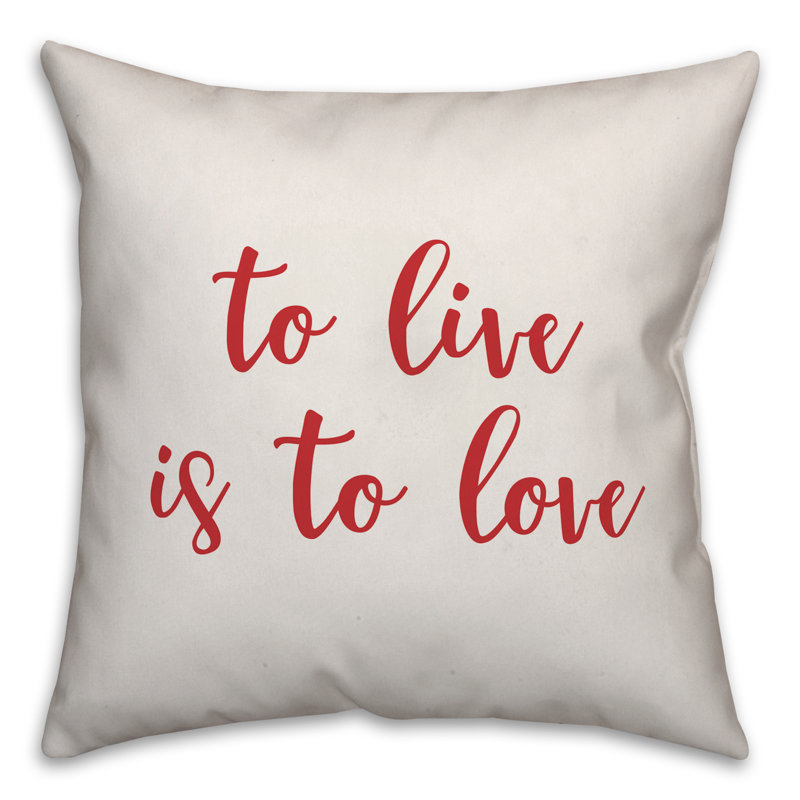  Coussin To Live is to Love, Blanc / rouge, Housse de coussin