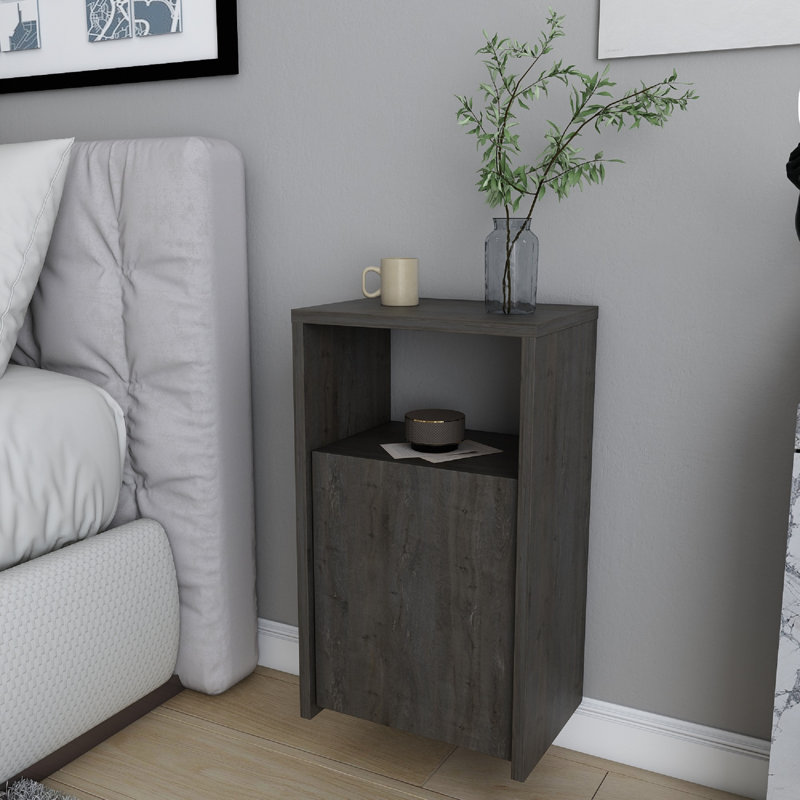 Ronassi 39.8cm W Bedside Table, Dark Oak