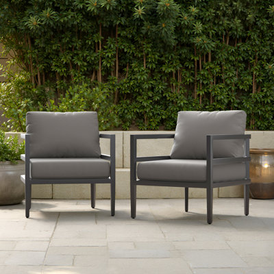 Ensemble de 2 fauteuils club Morelia - gris anthracite oléfine