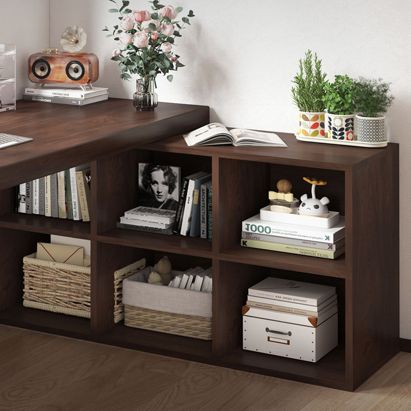 Bureau d'écriture en L en bois massif noisette, bureau, H 29,53 po x l 62,99 po x P 47,24 po
