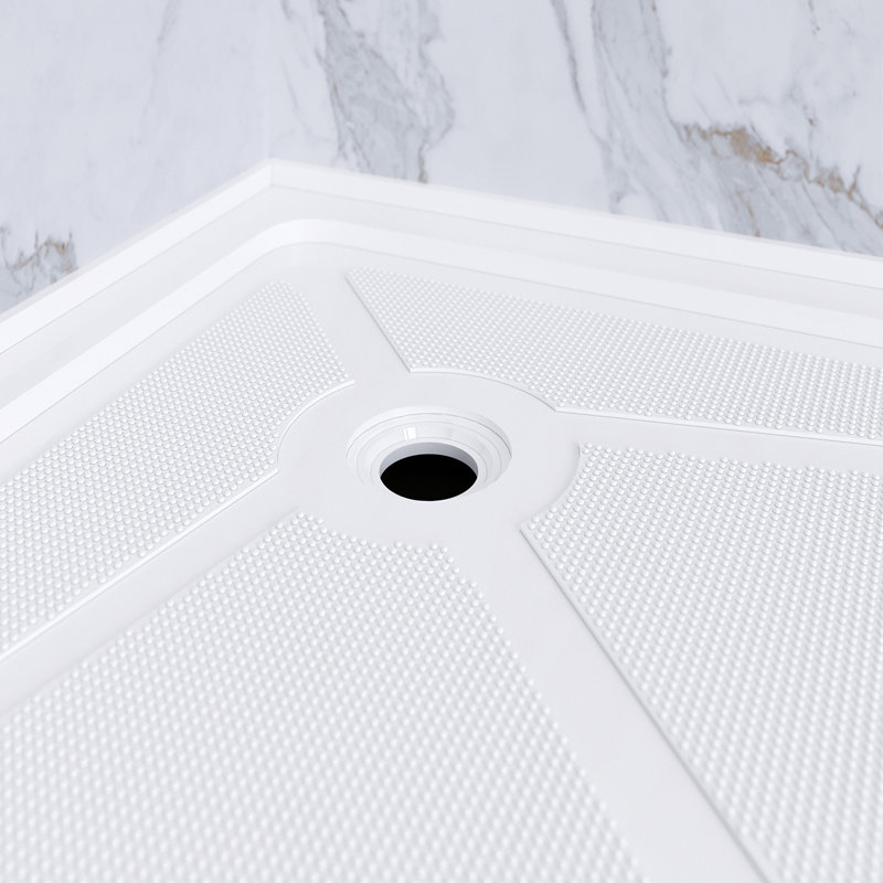 Elegant White Acrylic 36" Square Shower Pan with Drain