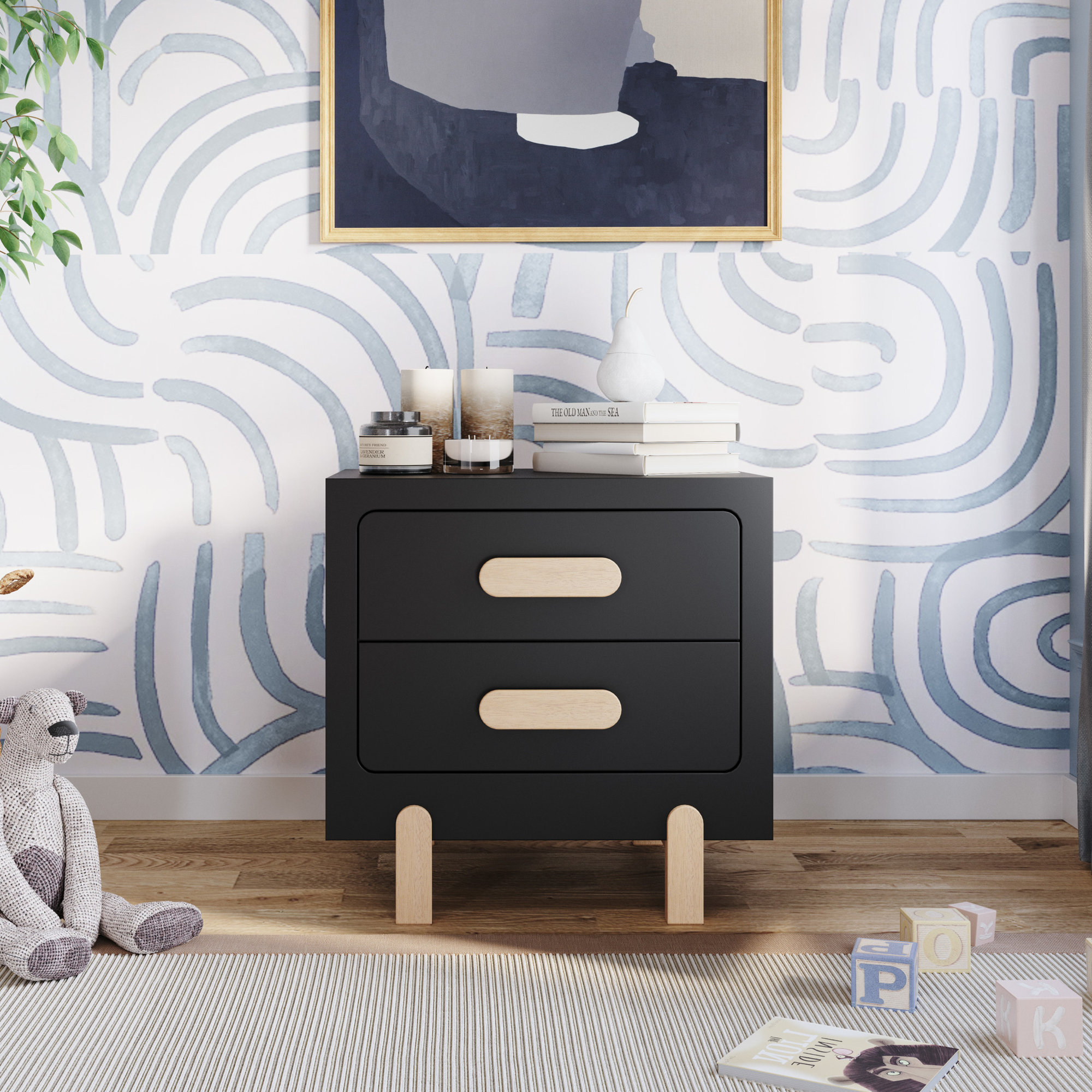 Park Heights 2 - Drawer Nightstand, Black