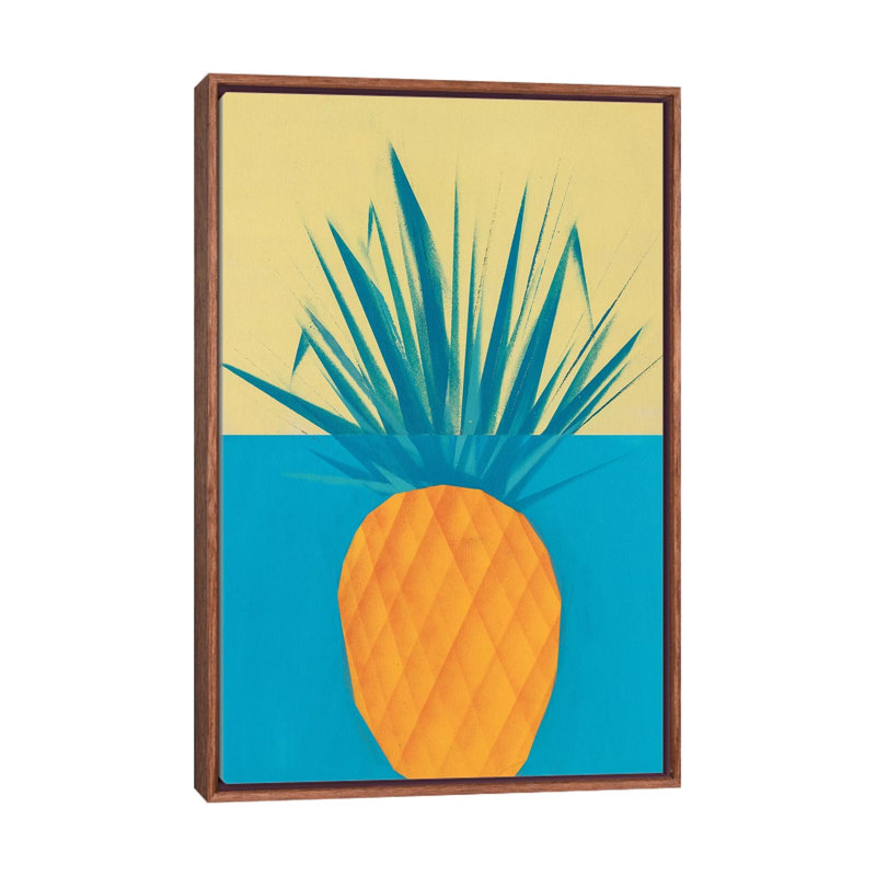 Pineapple by VCalvento - Print on Canvas, 152.5 cm H x 101.5 cm W, Classic Brown Wood Framed