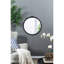 Cadre de miroir rond noir avec rose délicat à la main, 30 po x 30 po, pour cadre décoratif rose, noir, salle de bain, entrée-2138905097