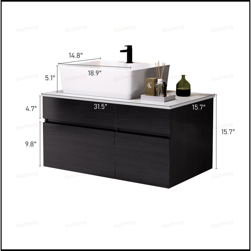 31.5"Floating Bathroom Vanity With Sink