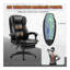 Fauteuil de bureau à haut dossier avec vibration à 6 points, 5 modes, fauteuil de direction, fauteuil pivotant en cuir PU avec dossier inclinable et repose-pieds rétractable, noir