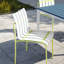 Chaises rayées en plastique à blocs de couleur avec pieds en métal, ensemble de 4