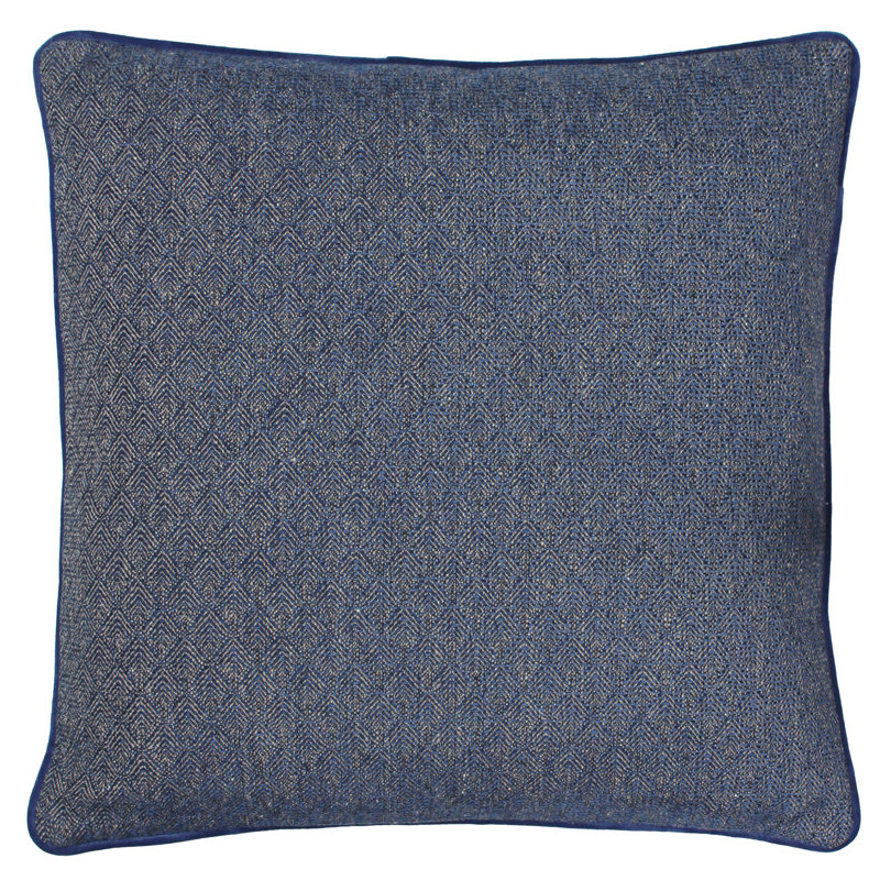 Geometric Square Throw Cushion, Navy