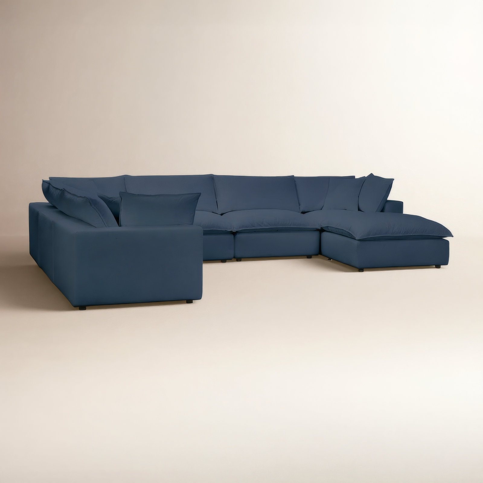 Ellaria Modular Upholstered Reversible U-Sectional, Navy Livesmart®