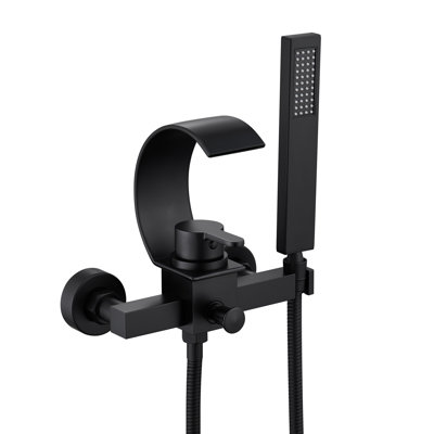 Herathena Wall Mounted Waterfall Tub Spout with Diverter and Handshower