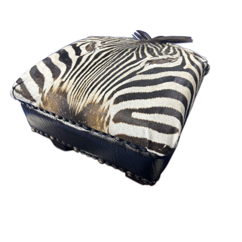 Tihomira Real Zebra Skin Accent Stool