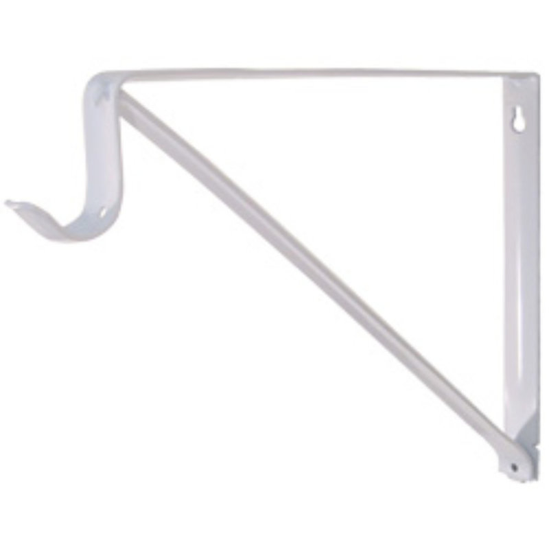 Support de tablette robuste 10-3 / 4 "avec abattant 2-1 / 2" - Blanc, Blanc