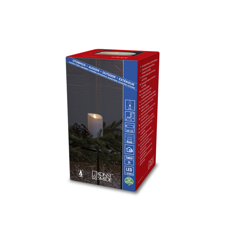 Unscented Flameless Pillar Candle, 18.4cm x 9.5cm