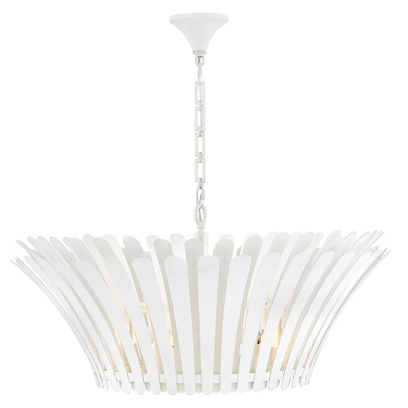 Reina 8 - Light Steel Chandelier, Textured Plaster