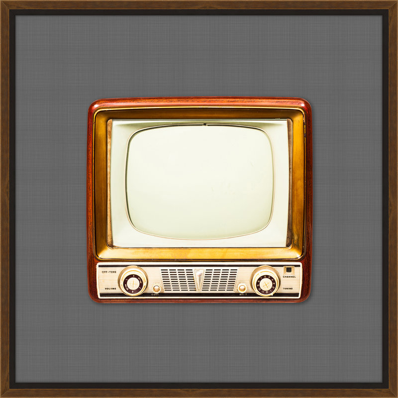 Vintage TV - Print, Grey