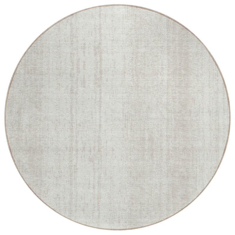 Malek Washable Abstract Indoor / Outdoor Rug, Round 8'