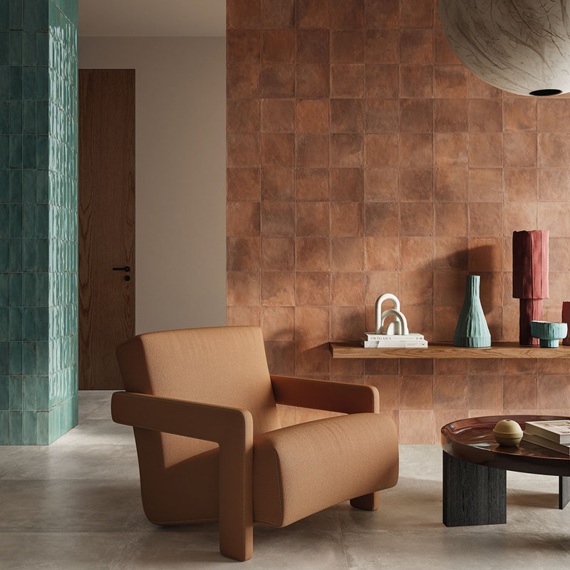 Autumn Essentials 8X8 Porcelain Wall and Floor Tile, Red