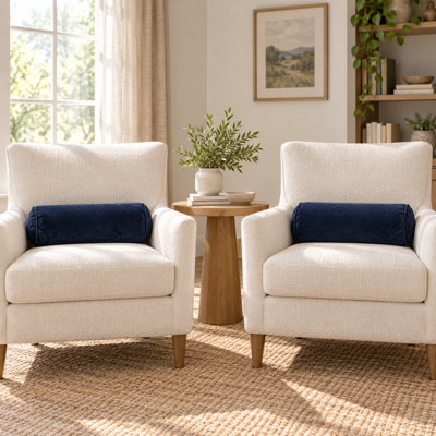 Ensemble de 2 coussins cylindriques décoratifs en velours avec housse amovible, coussin pour la nuque, coussin pour les accoudoirs et coussin de soutien lombaire, rembourrage en coton PP et billes de mousse