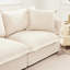 Canapé 2 places en tissu chenille crème avec housses de coussins ovales amovibles et repose-pieds