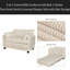 Canapé-lit convertible 2-en-1 en velours côtelé, canapé-lit 2 places avec interrupteur à deux formes avec rangement latéral, éponge à rebond élevé et structure en bois massif, assemblage facile pour le salon / bureau-1509189443