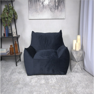 Fauteuil à billes Allea Velveteen avec accoudoirs, bleu minuit