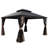 Alexander Dark Brown Double Roof Hardtop Gazebo with Curtain and Mosquito Netting-98229955