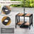  2PCS Outdoor Side Table 2-Tier Coffee End Table w/ 1.57'' Umbrella Hole Storage Shelf-326716514
