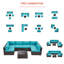 Ensemble de conversation pour canapé modulaire d'extérieur 7 pièces, coussins en rotin en osier tissé et lavable avec table de thé-1618052688
