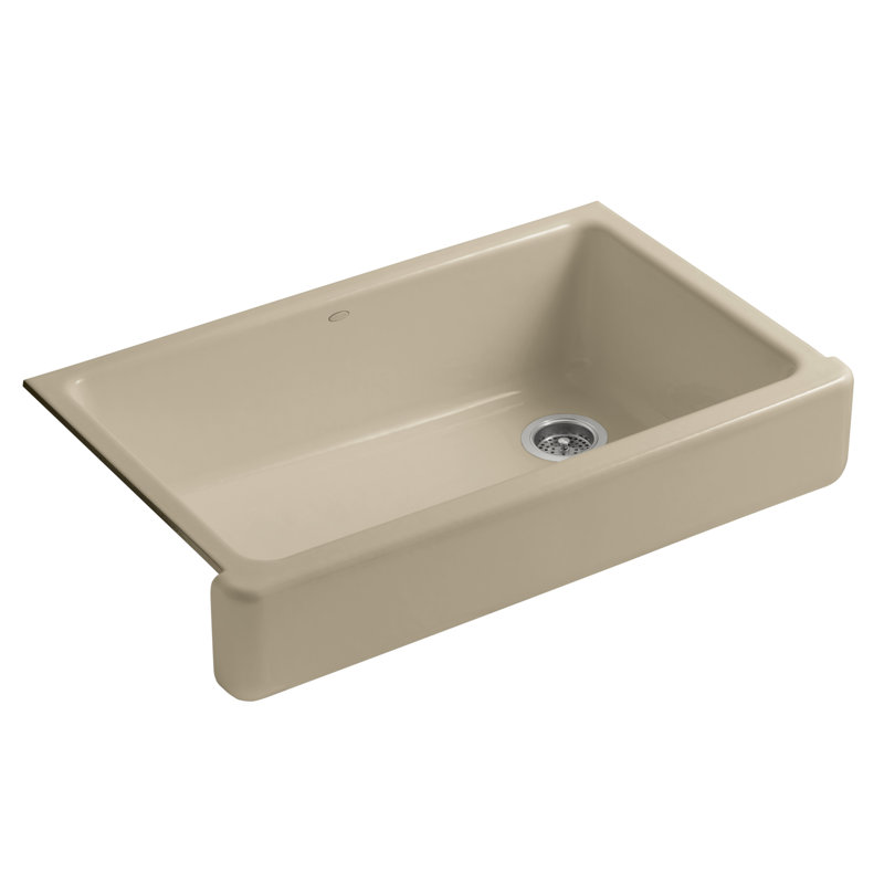 Whitehaven Self-Trimming 36" L x 22" W Farmhouse Kitchen Sink, Mexican Sand