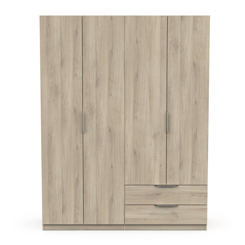 Sinaiya 4 Door Manufactured Wood Wardrobe, Oak