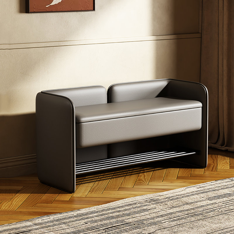 Tabouret de rangement pour chaussures 39,4 po, Gris